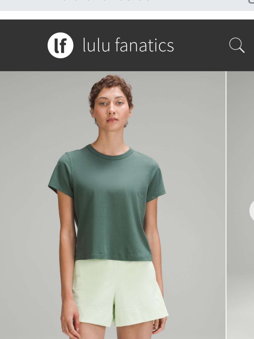 NWT Lululemon Classic-Fit Cotton-Blend Short Sleeve Tee SZ 4 Dark Forest Green